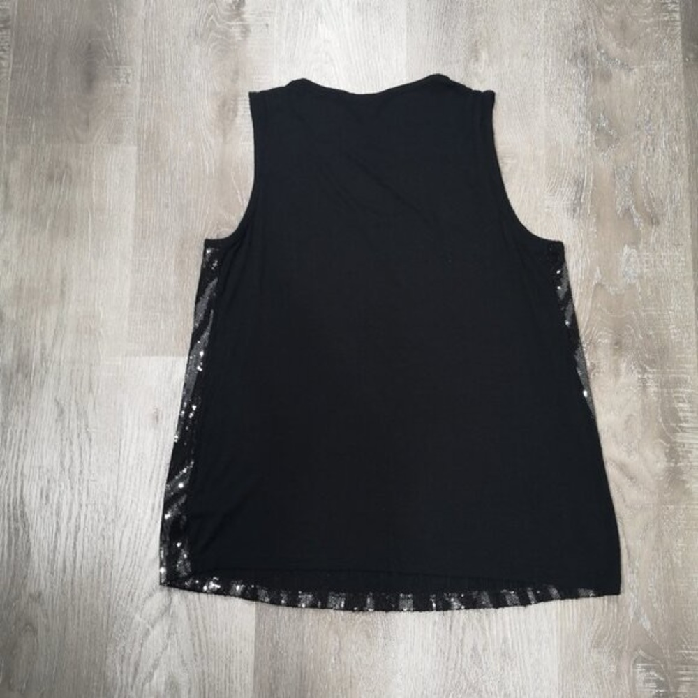 Reitmans Ladies Black Round Neck Shimmery Tank Top